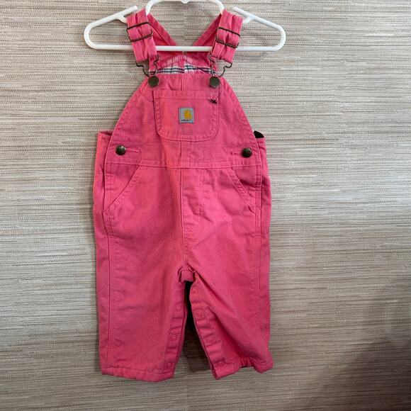 Carhartt Other - Carhartt Overalls Baby Girls Fleece lined Pink size 6M